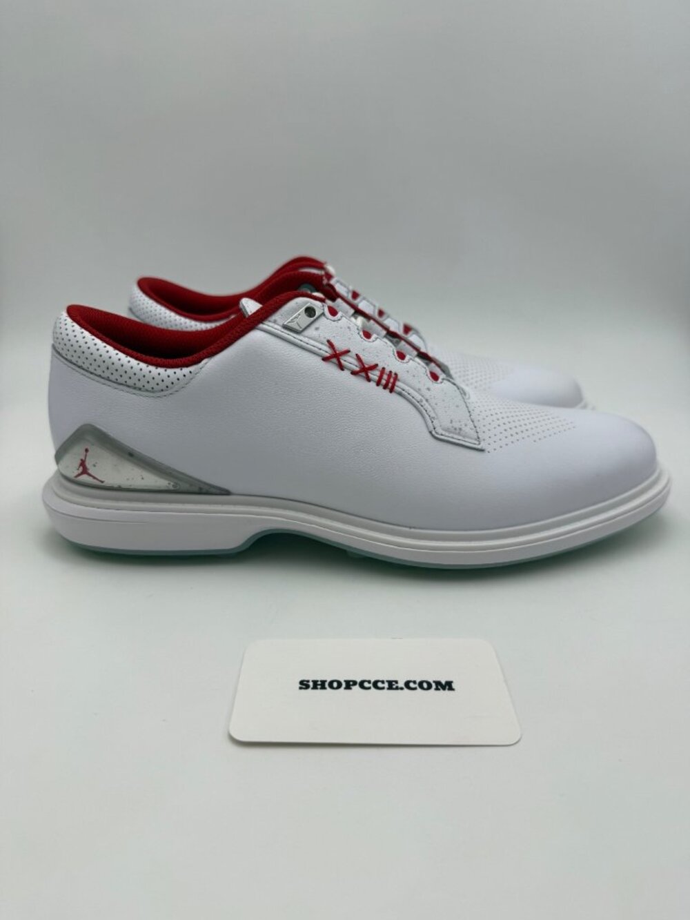 Size 9 - Brand New Men’s Air Jordan ADG 5 Golf Shoes White Fire Red